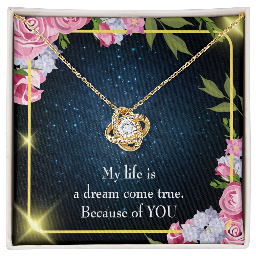 To My Girlfriend Because of YOU Infinity Knot Necklace Message Card-Express Your Love Gifts