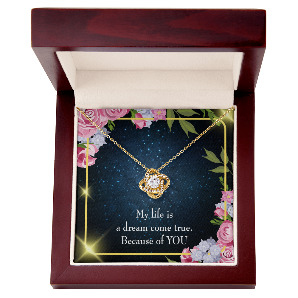 To My Girlfriend Because of YOU Infinity Knot Necklace Message Card-Express Your Love Gifts