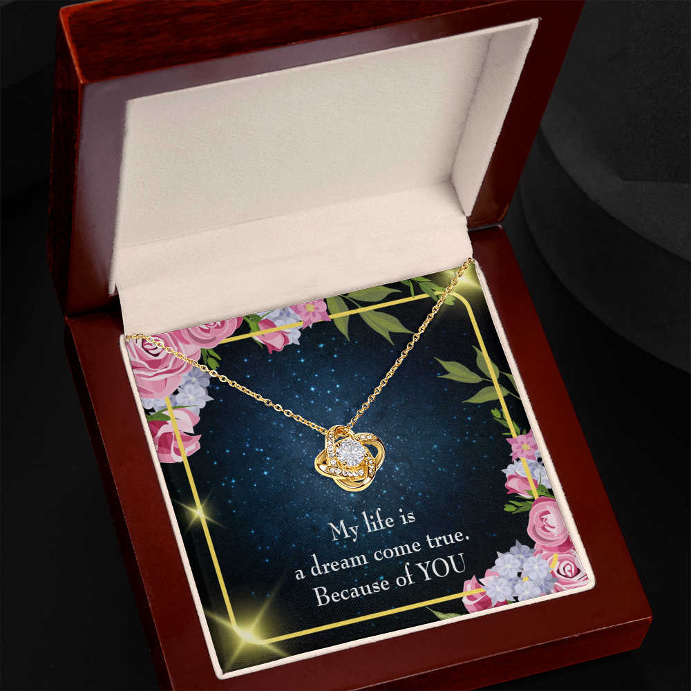 To My Girlfriend Because of YOU Infinity Knot Necklace Message Card-Express Your Love Gifts
