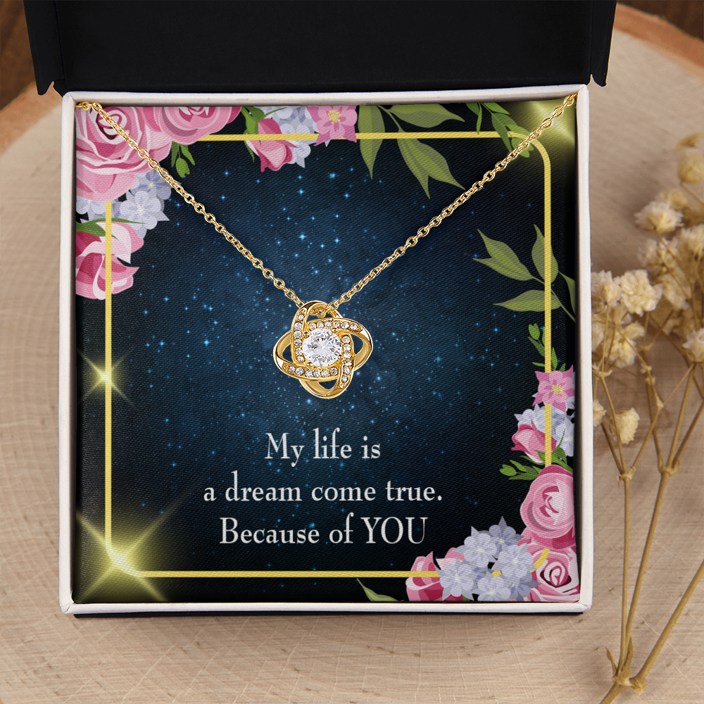 To My Girlfriend Because of YOU Infinity Knot Necklace Message Card-Express Your Love Gifts
