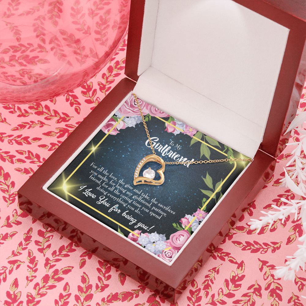 To My Girlfriend Being You Forever Necklace w Message Card-Express Your Love Gifts