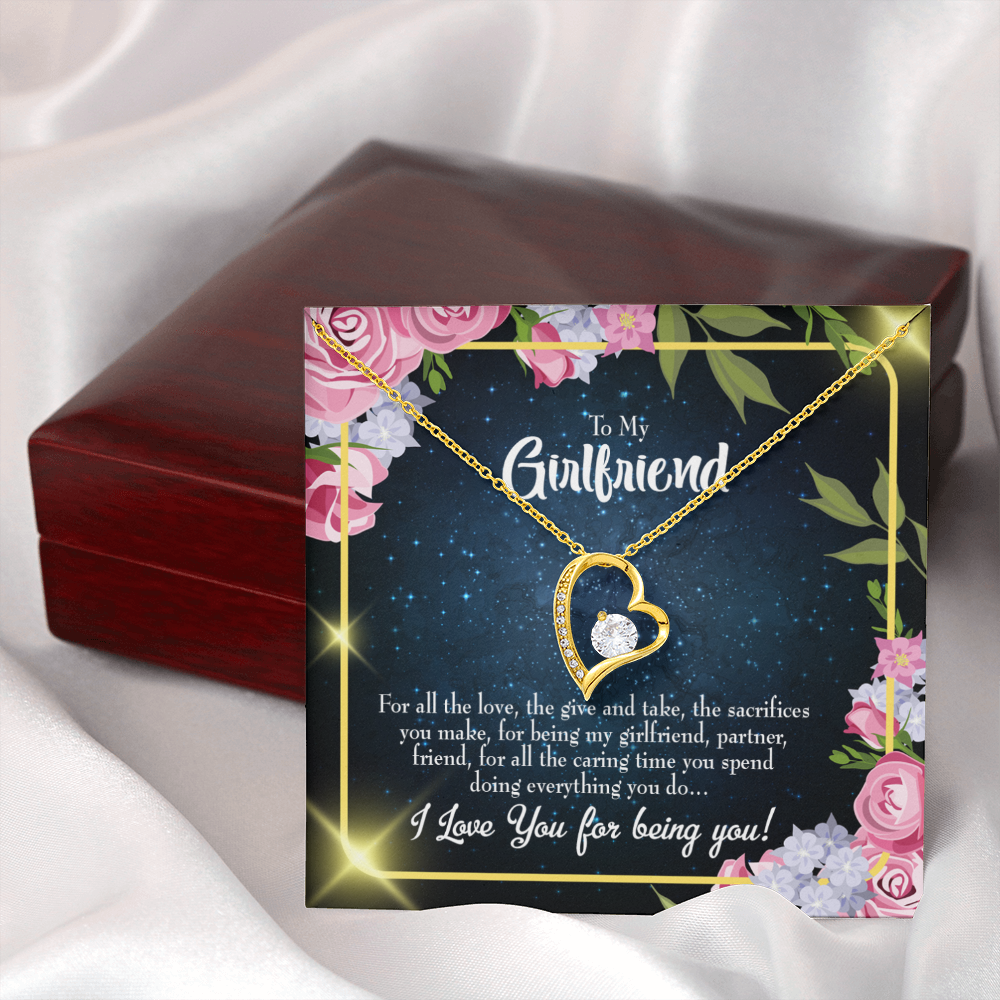 To My Girlfriend Being You Forever Necklace w Message Card-Express Your Love Gifts