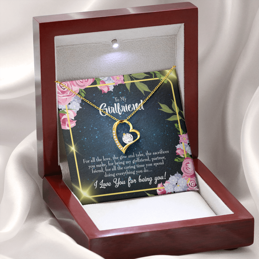 To My Girlfriend Being You Forever Necklace w Message Card-Express Your Love Gifts