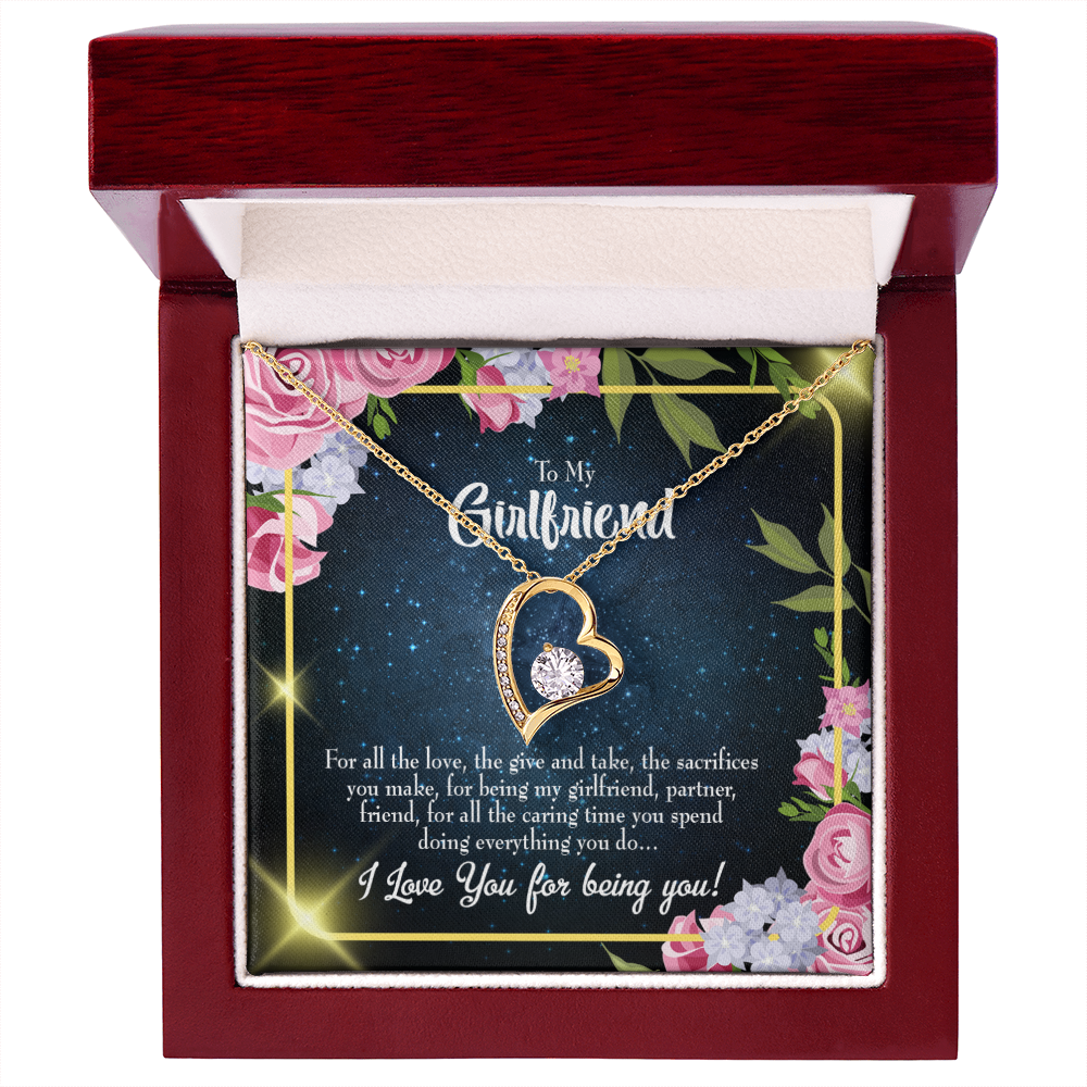 To My Girlfriend Being You Forever Necklace w Message Card-Express Your Love Gifts