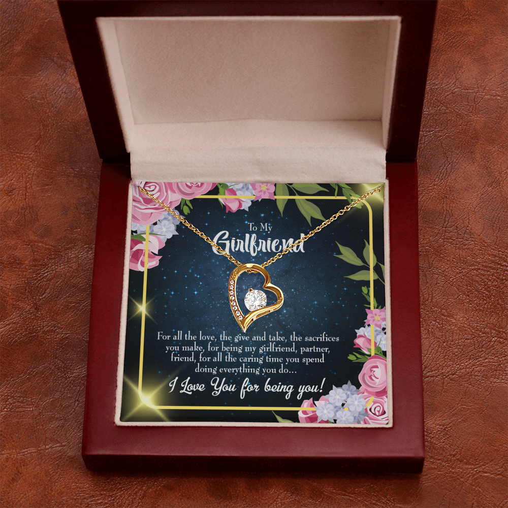 To My Girlfriend Being You Forever Necklace w Message Card-Express Your Love Gifts