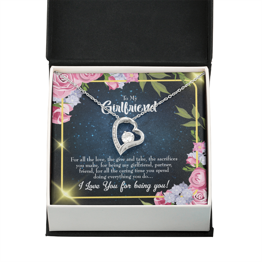 To My Girlfriend Being You Forever Necklace w Message Card-Express Your Love Gifts
