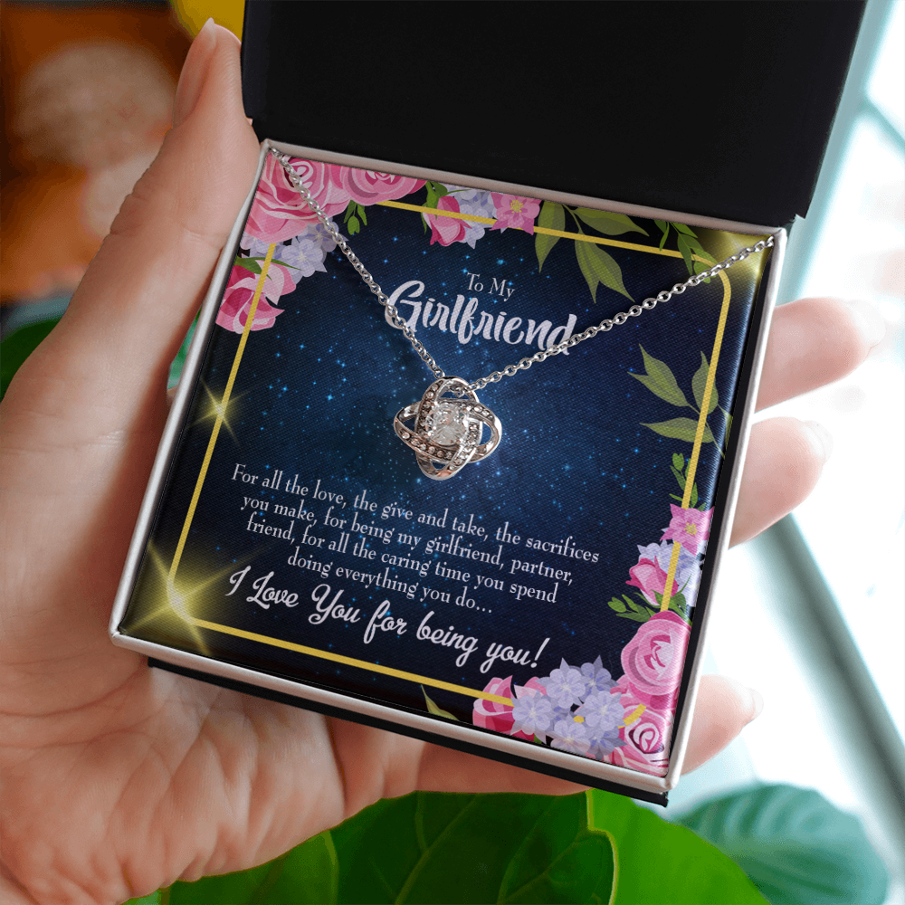 To My Girlfriend Being You Infinity Knot Necklace Message Card-Express Your Love Gifts