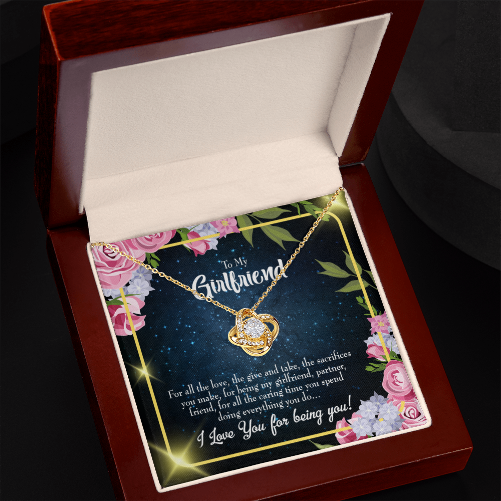 To My Girlfriend Being You Infinity Knot Necklace Message Card-Express Your Love Gifts