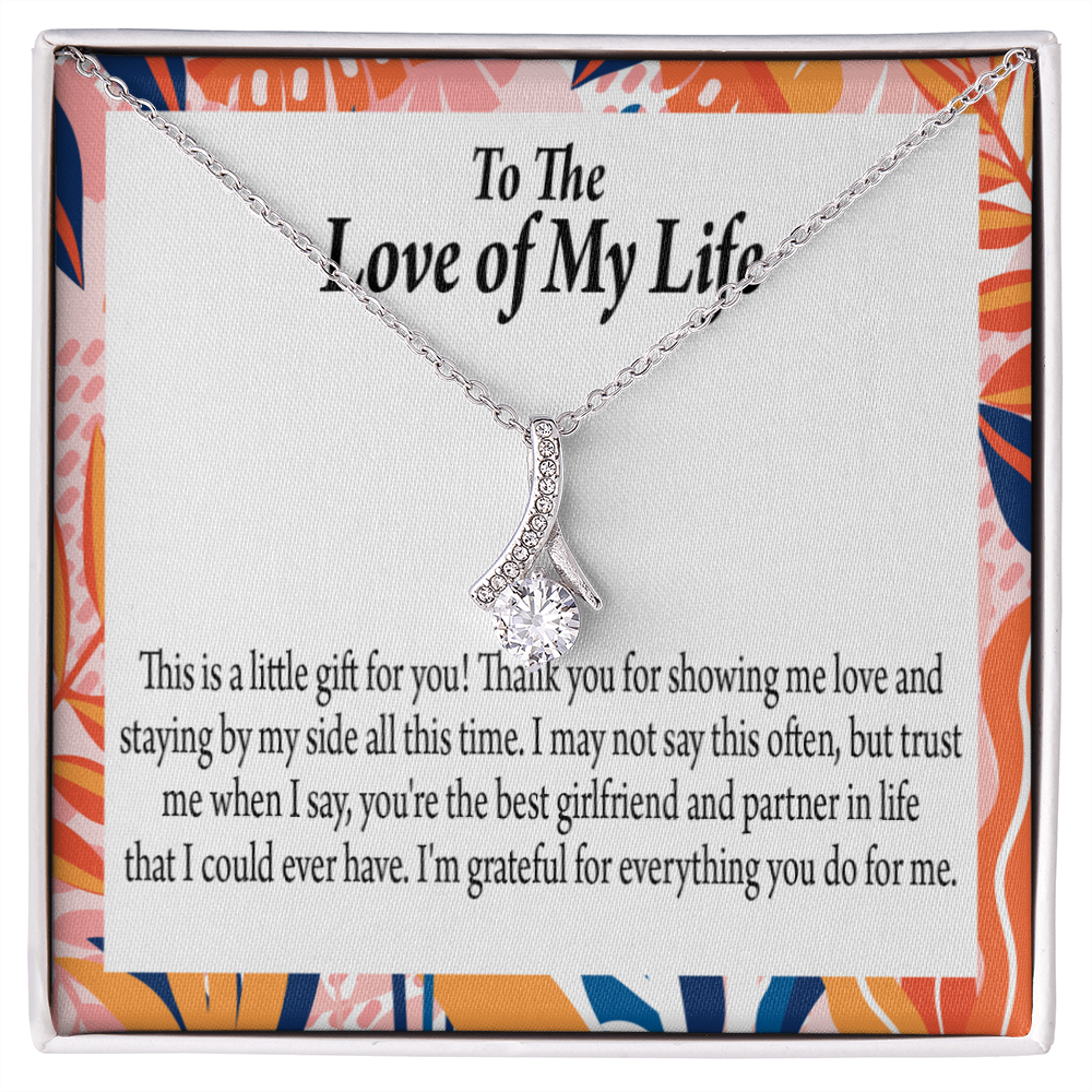 To My Girlfriend Best Girl Alluring Ribbon Necklace Message Card-Express Your Love Gifts