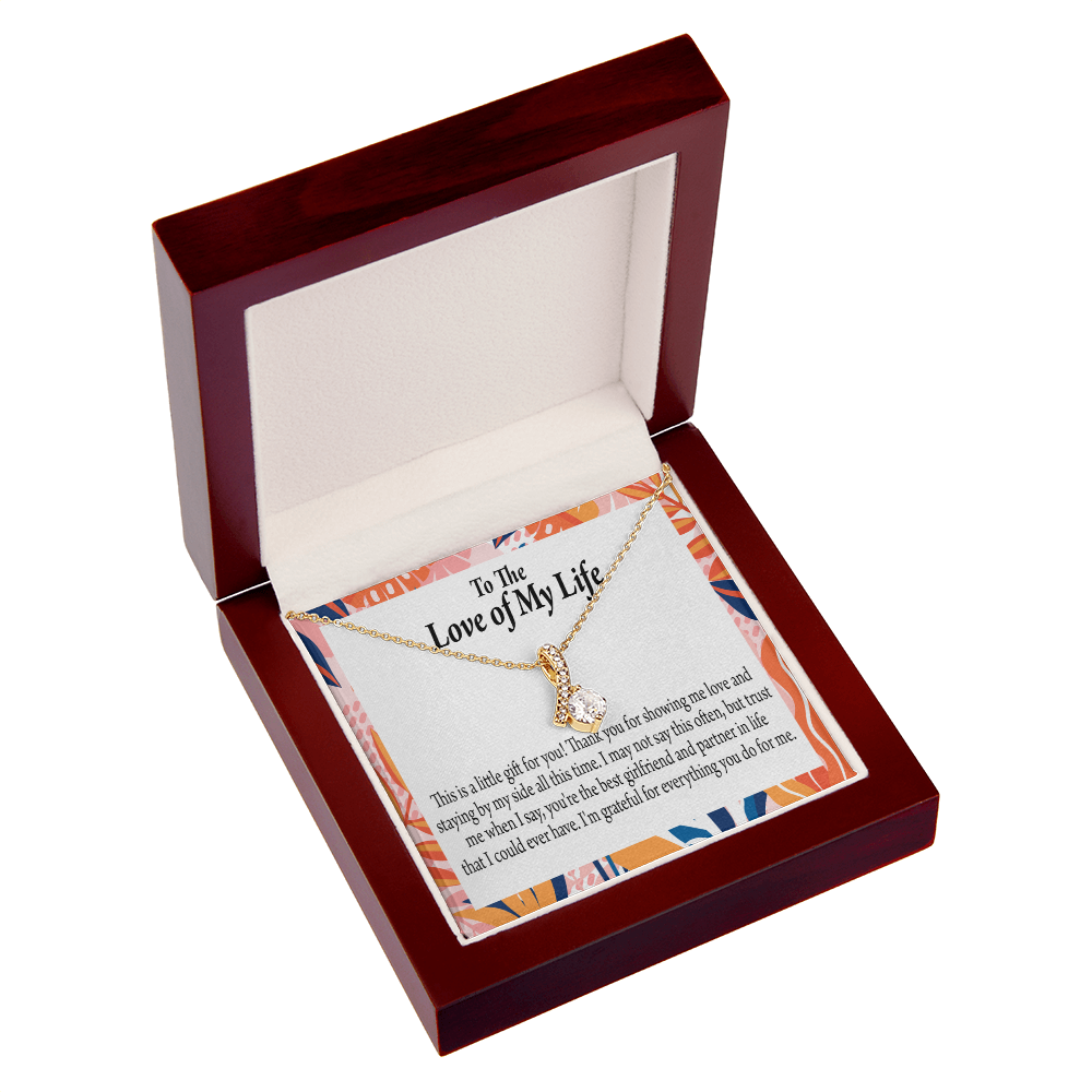 To My Girlfriend Best Girl Alluring Ribbon Necklace Message Card-Express Your Love Gifts