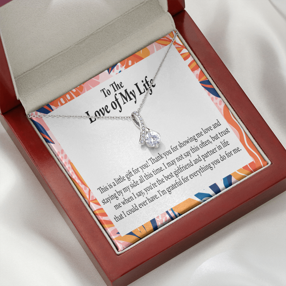 To My Girlfriend Best Girl Alluring Ribbon Necklace Message Card-Express Your Love Gifts