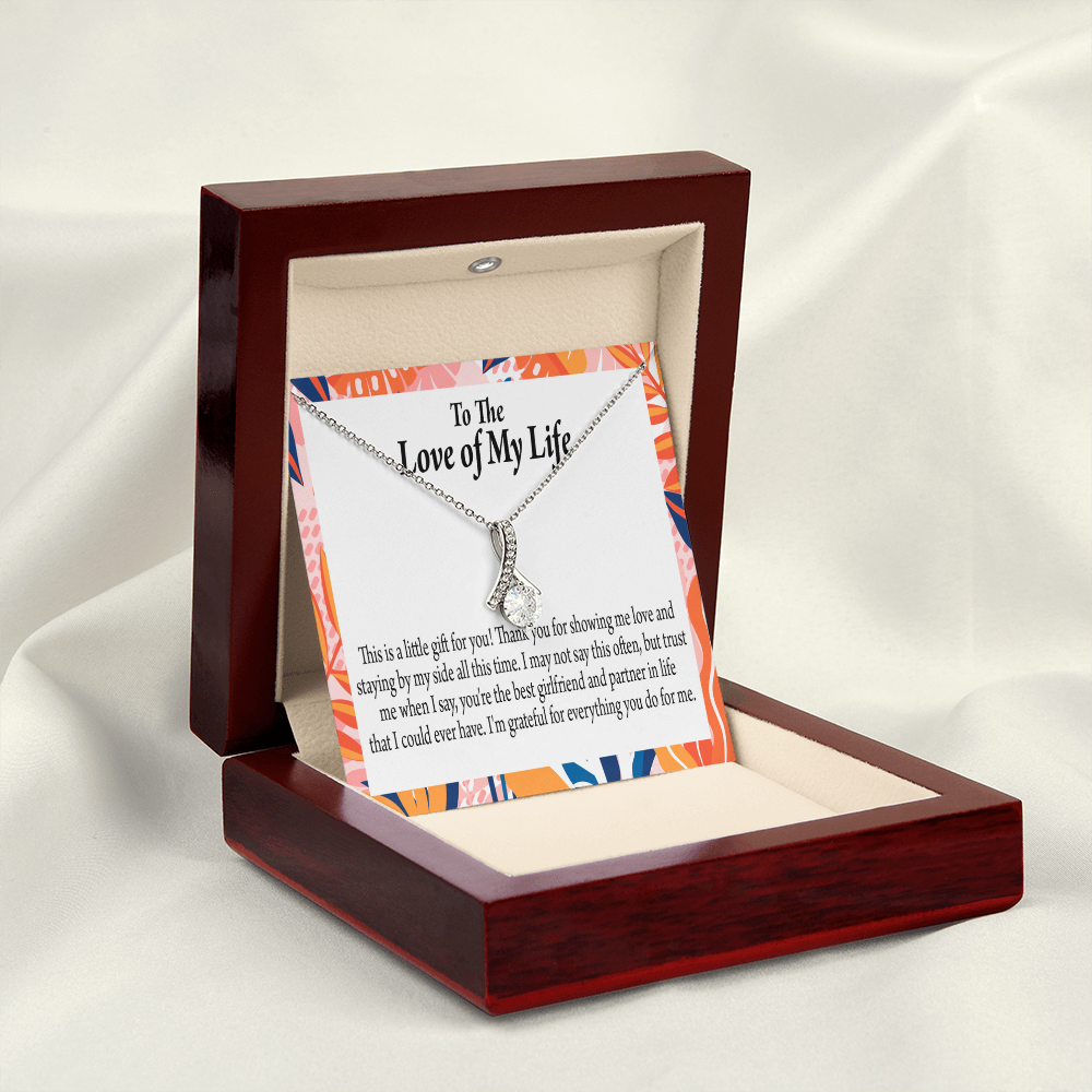 To My Girlfriend Best Girl Alluring Ribbon Necklace Message Card-Express Your Love Gifts