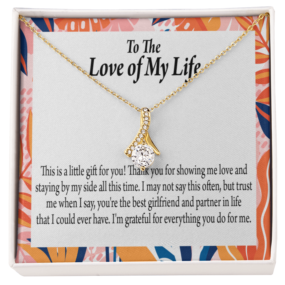 To My Girlfriend Best Girl Alluring Ribbon Necklace Message Card-Express Your Love Gifts