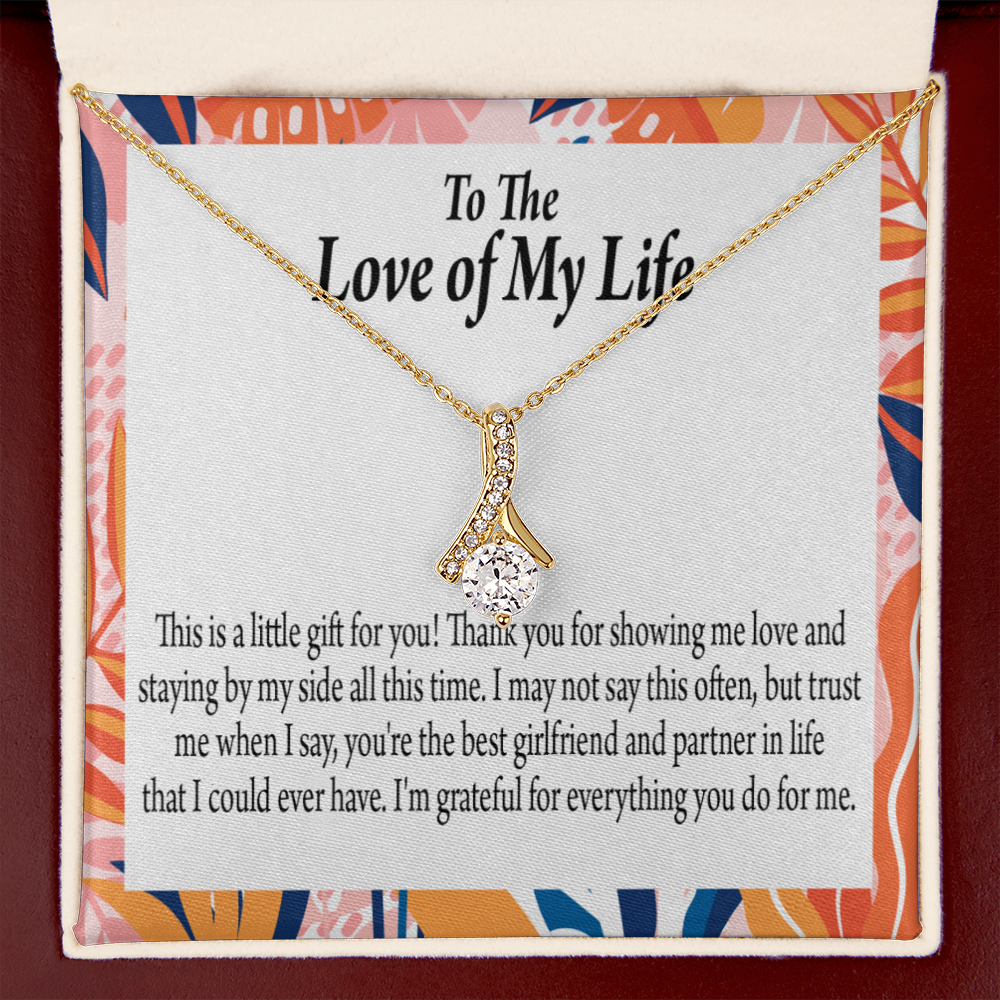 To My Girlfriend Best Girl Alluring Ribbon Necklace Message Card-Express Your Love Gifts
