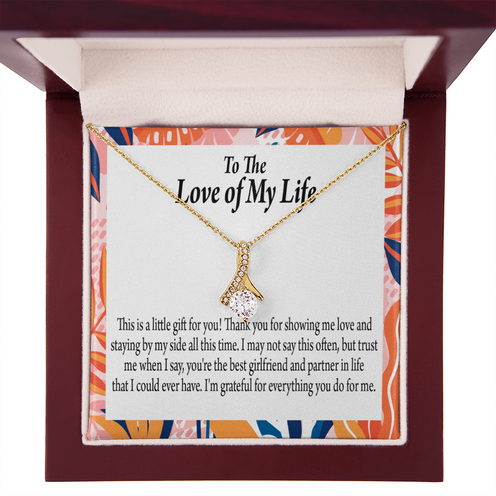 To My Girlfriend Best Girl Alluring Ribbon Necklace Message Card-Express Your Love Gifts
