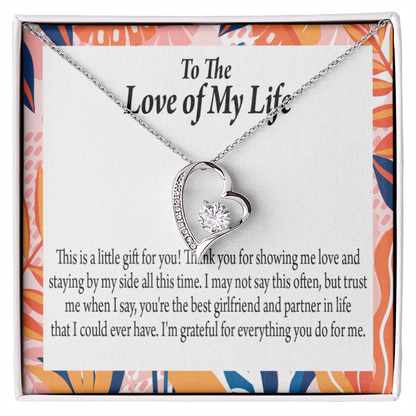 To My Girlfriend Best Girl Forever Necklace w Message Card-Express Your Love Gifts