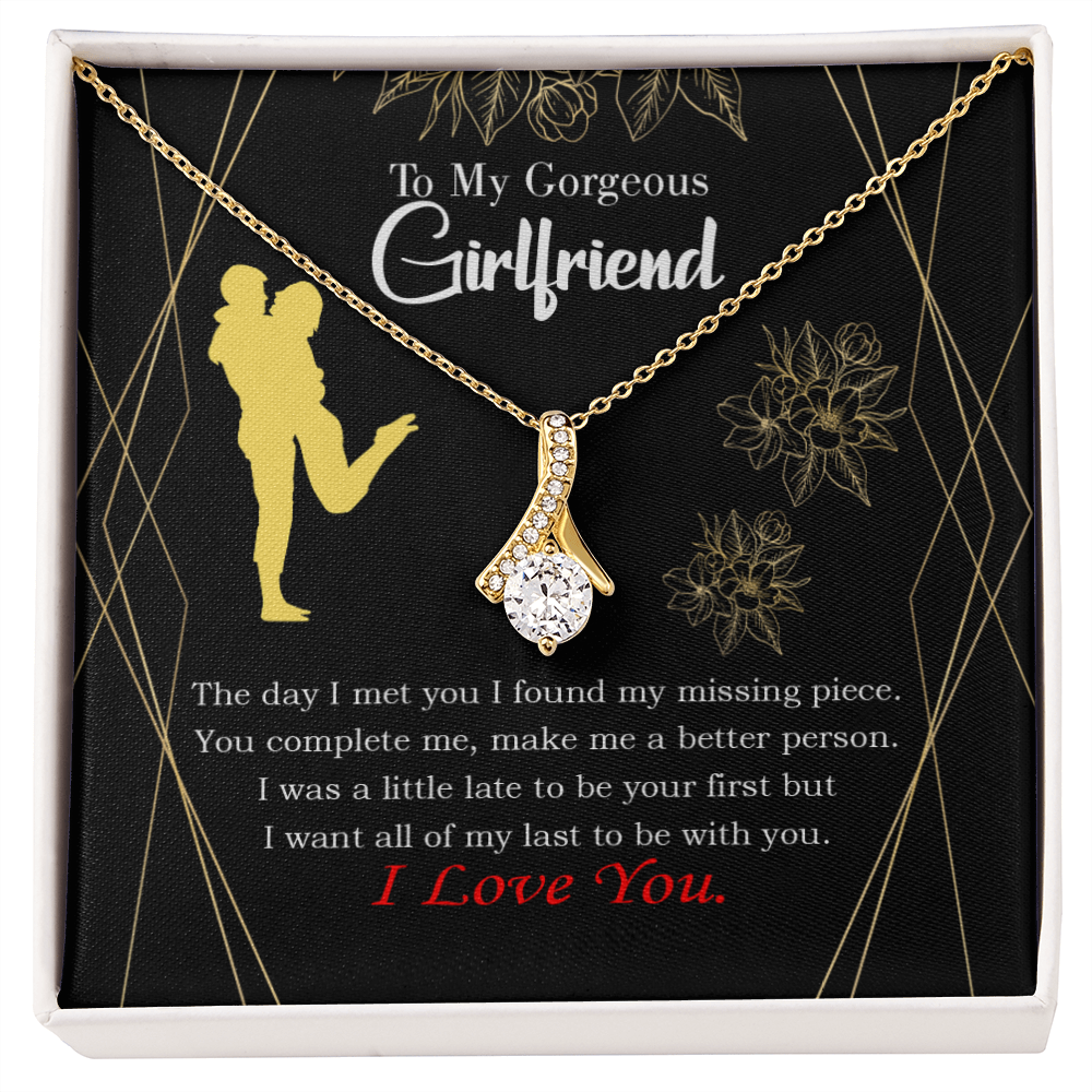 To My Girlfriend Better Person Alluring Ribbon Necklace Message Card-Express Your Love Gifts