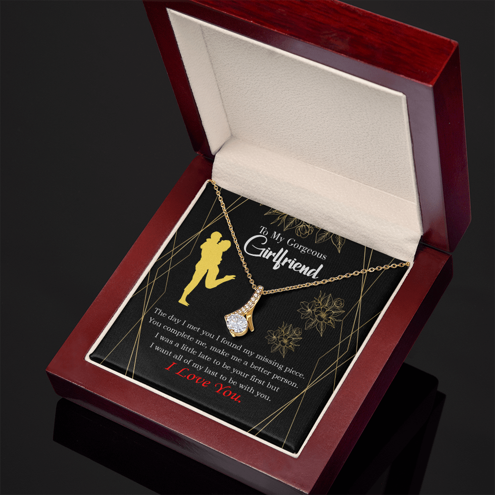 To My Girlfriend Better Person Alluring Ribbon Necklace Message Card-Express Your Love Gifts