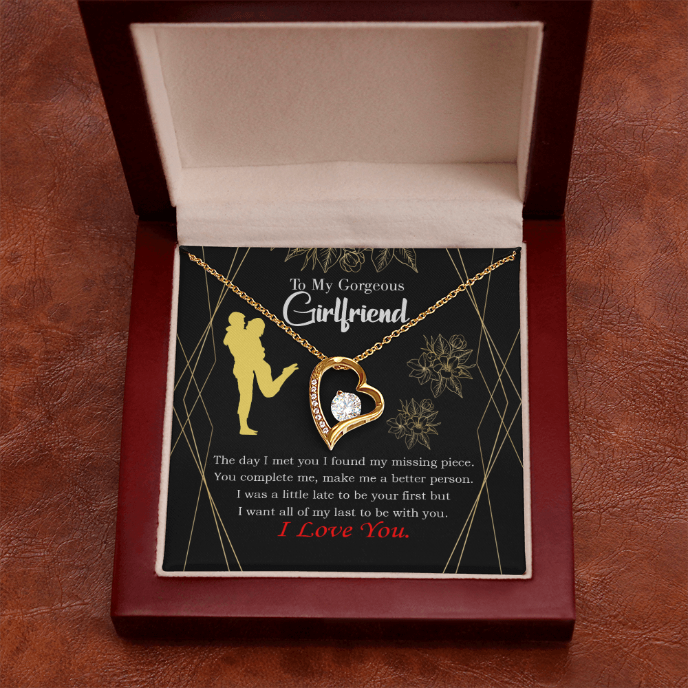 To My Girlfriend Better Person Forever Necklace w Message Card-Express Your Love Gifts