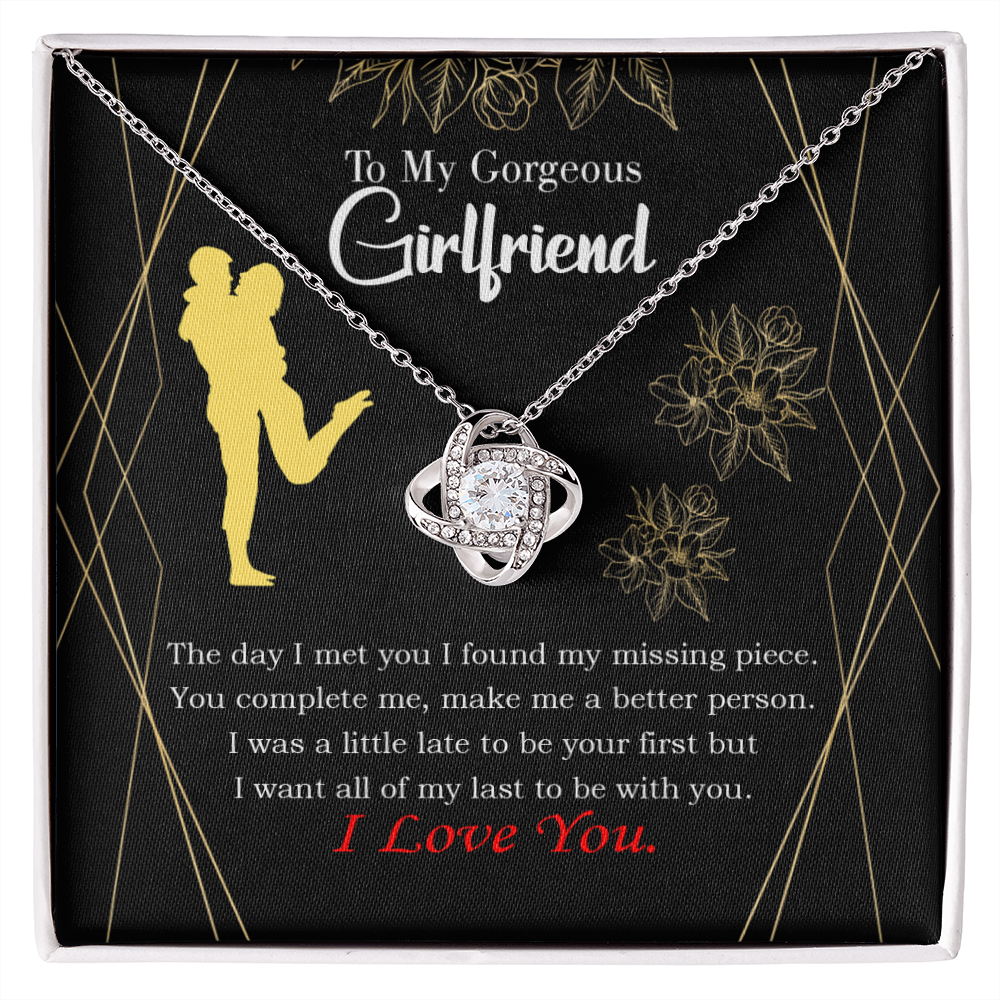 To My Girlfriend Better Person Infinity Knot Necklace Message Card-Express Your Love Gifts
