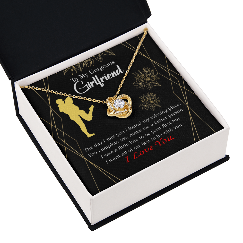 To My Girlfriend Better Person Infinity Knot Necklace Message Card-Express Your Love Gifts