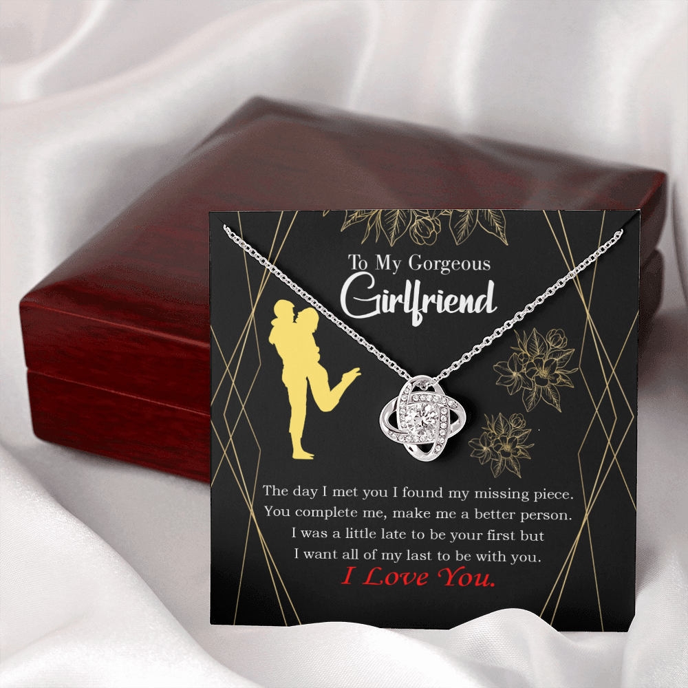 To My Girlfriend Better Person Infinity Knot Necklace Message Card-Express Your Love Gifts