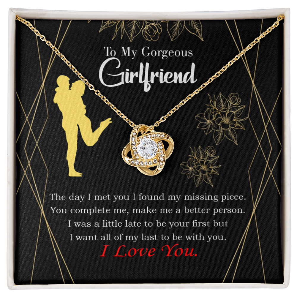 To My Girlfriend Better Person Infinity Knot Necklace Message Card-Express Your Love Gifts
