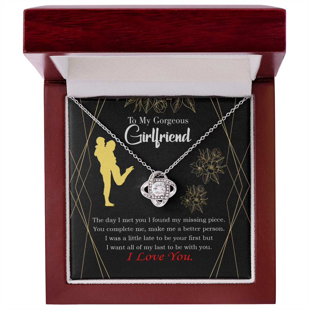 To My Girlfriend Better Person Infinity Knot Necklace Message Card-Express Your Love Gifts