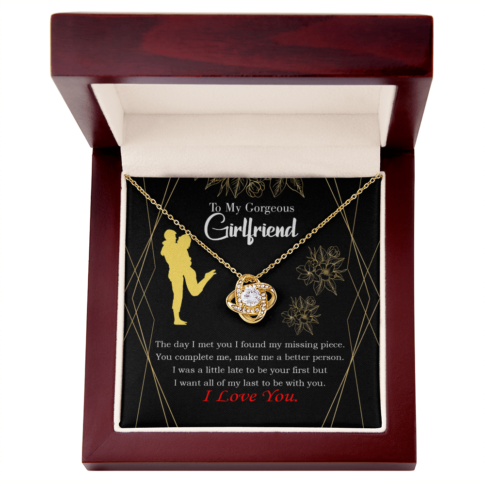 To My Girlfriend Better Person Infinity Knot Necklace Message Card-Express Your Love Gifts