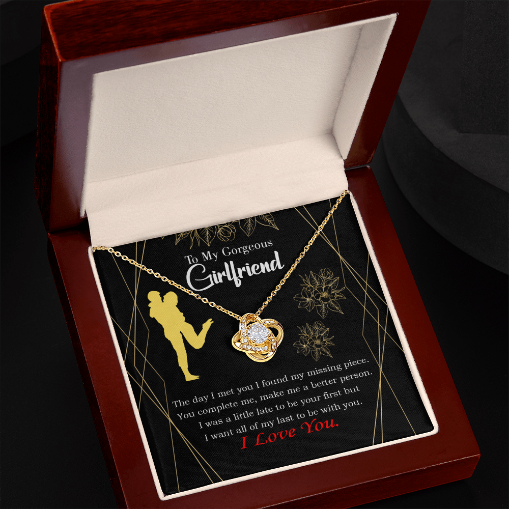To My Girlfriend Better Person Infinity Knot Necklace Message Card-Express Your Love Gifts