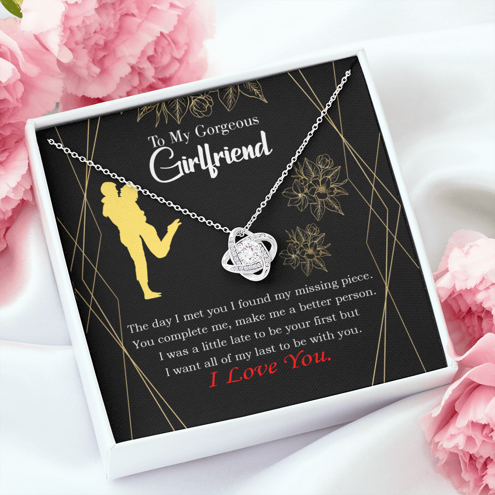 To My Girlfriend Better Person Infinity Knot Necklace Message Card-Express Your Love Gifts