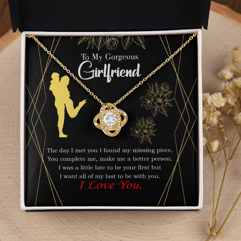 To My Girlfriend Better Person Infinity Knot Necklace Message Card-Express Your Love Gifts
