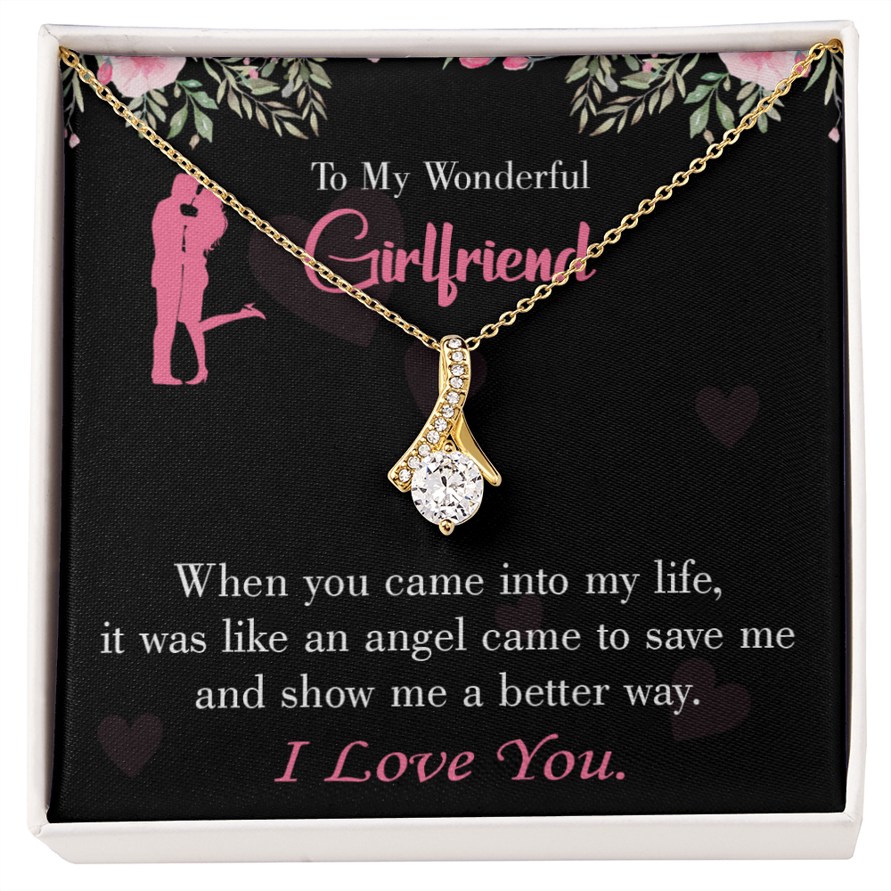 To My Girlfriend Better Way Alluring Ribbon Necklace Message Card-Express Your Love Gifts