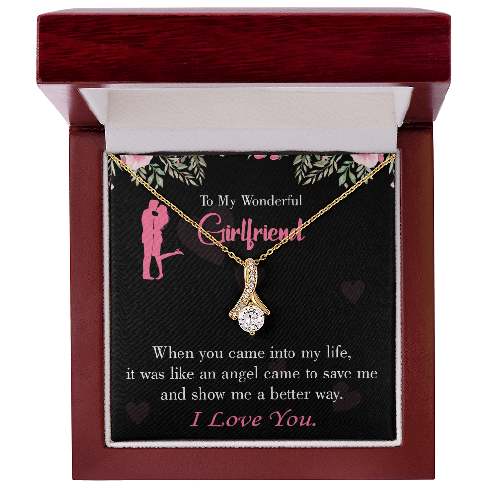 To My Girlfriend Better Way Alluring Ribbon Necklace Message Card-Express Your Love Gifts