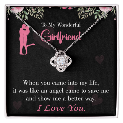 To My Girlfriend Better Way Infinity Knot Necklace Message Card-Express Your Love Gifts