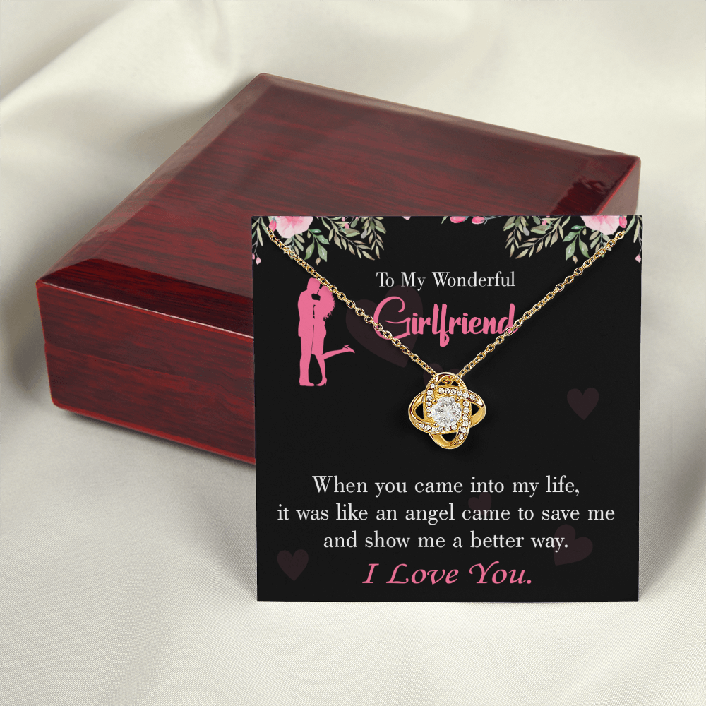 To My Girlfriend Better Way Infinity Knot Necklace Message Card-Express Your Love Gifts