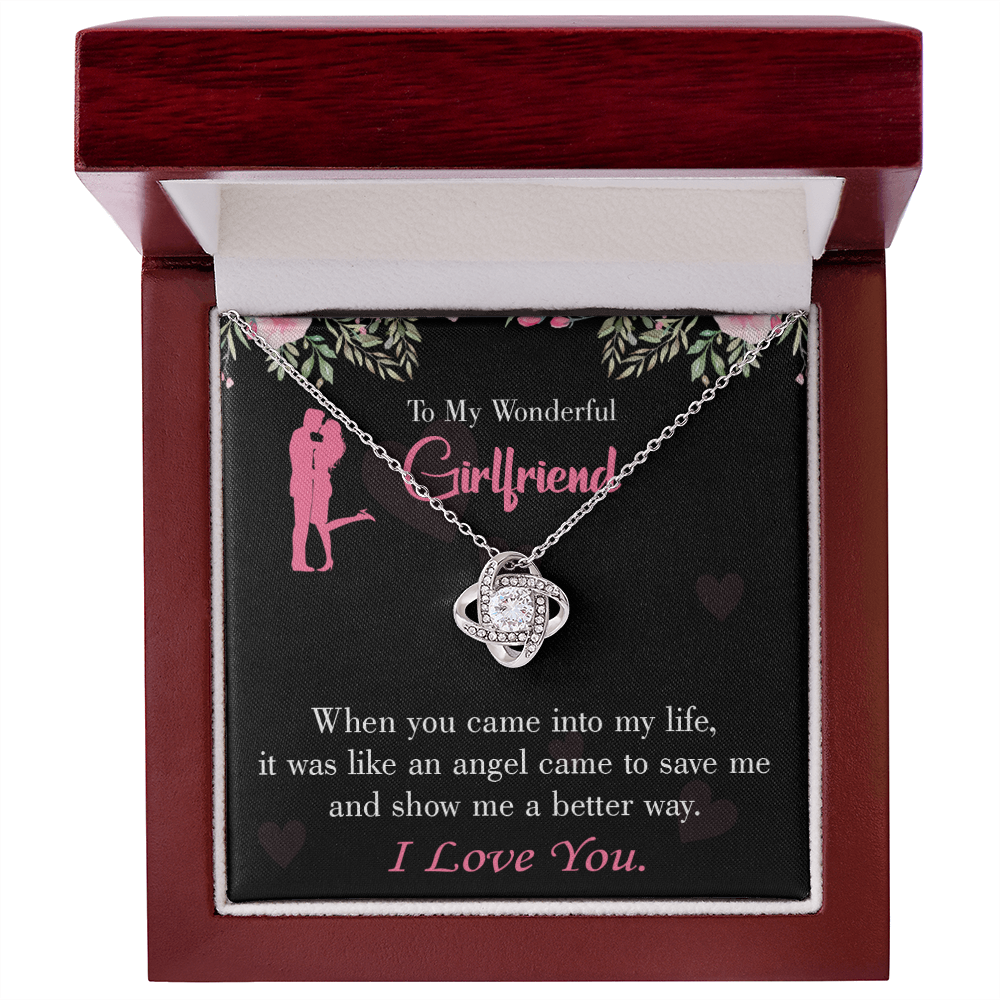 To My Girlfriend Better Way Infinity Knot Necklace Message Card-Express Your Love Gifts