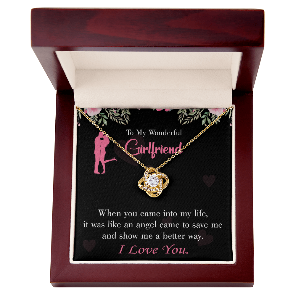 To My Girlfriend Better Way Infinity Knot Necklace Message Card-Express Your Love Gifts