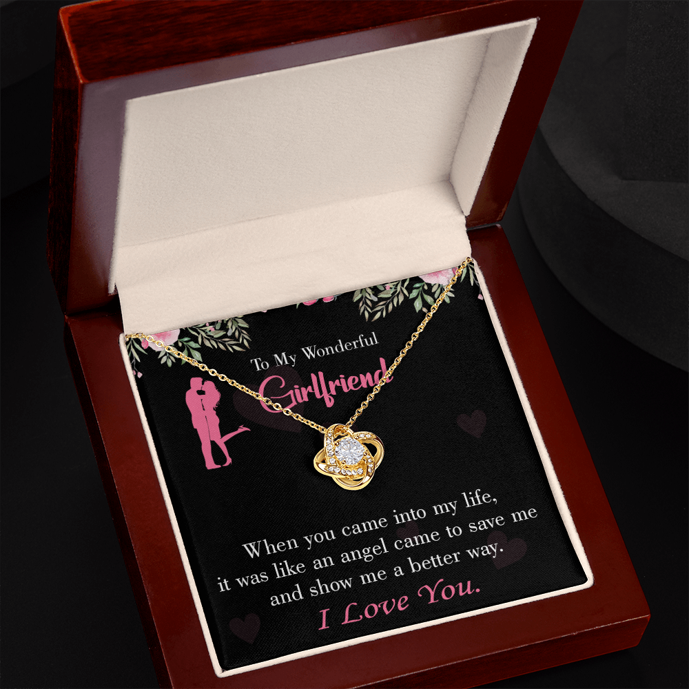 To My Girlfriend Better Way Infinity Knot Necklace Message Card-Express Your Love Gifts