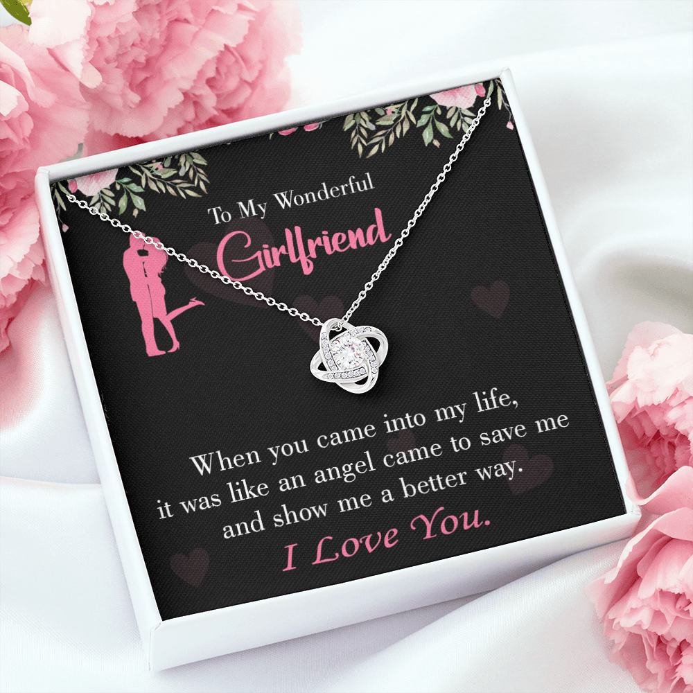 To My Girlfriend Better Way Infinity Knot Necklace Message Card-Express Your Love Gifts