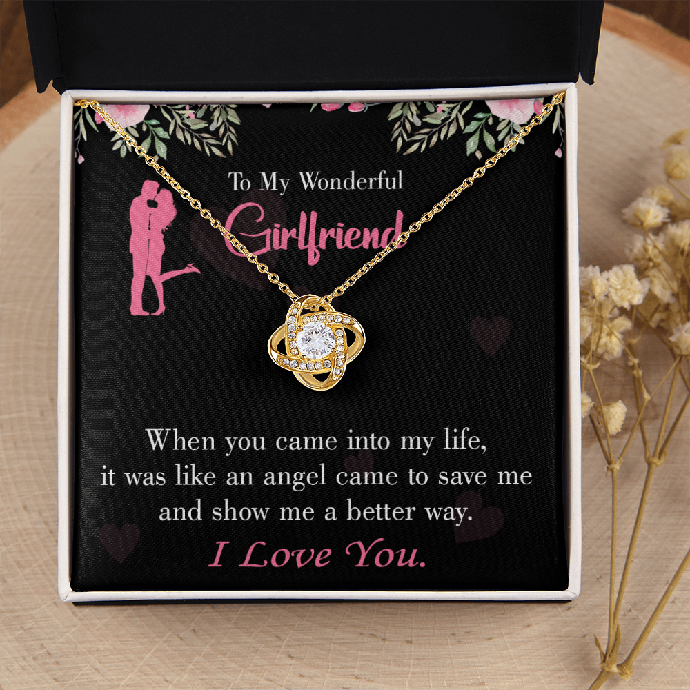 To My Girlfriend Better Way Infinity Knot Necklace Message Card-Express Your Love Gifts