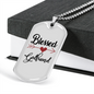 To My Girlfriend Blessed Girlfriend Necklace Stainless Steel or 18k Gold Dog Tag 24" Chain-Express Your Love Gifts