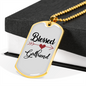 To My Girlfriend Blessed Girlfriend Necklace Stainless Steel or 18k Gold Dog Tag 24" Chain-Express Your Love Gifts
