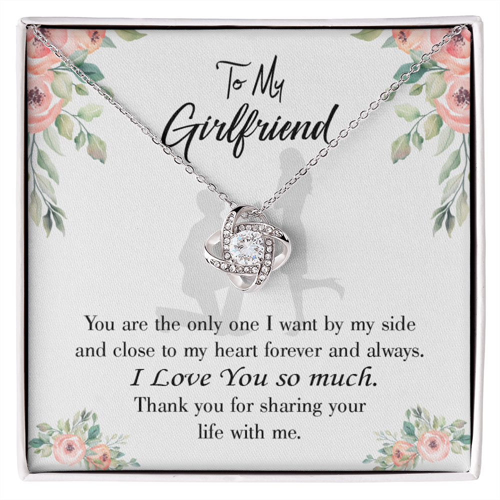 To My Girlfriend By My Side Infinity Knot Necklace Message Card-Express Your Love Gifts