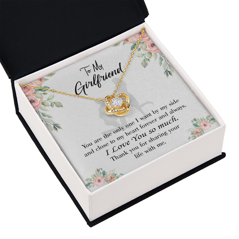 To My Girlfriend By My Side Infinity Knot Necklace Message Card-Express Your Love Gifts
