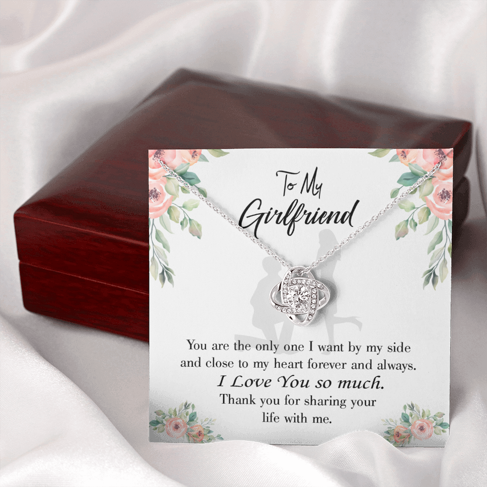 To My Girlfriend By My Side Infinity Knot Necklace Message Card-Express Your Love Gifts