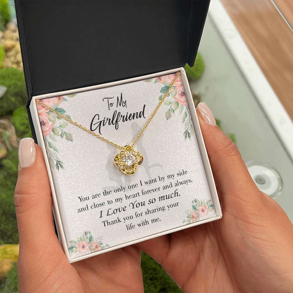 To My Girlfriend By My Side Infinity Knot Necklace Message Card-Express Your Love Gifts