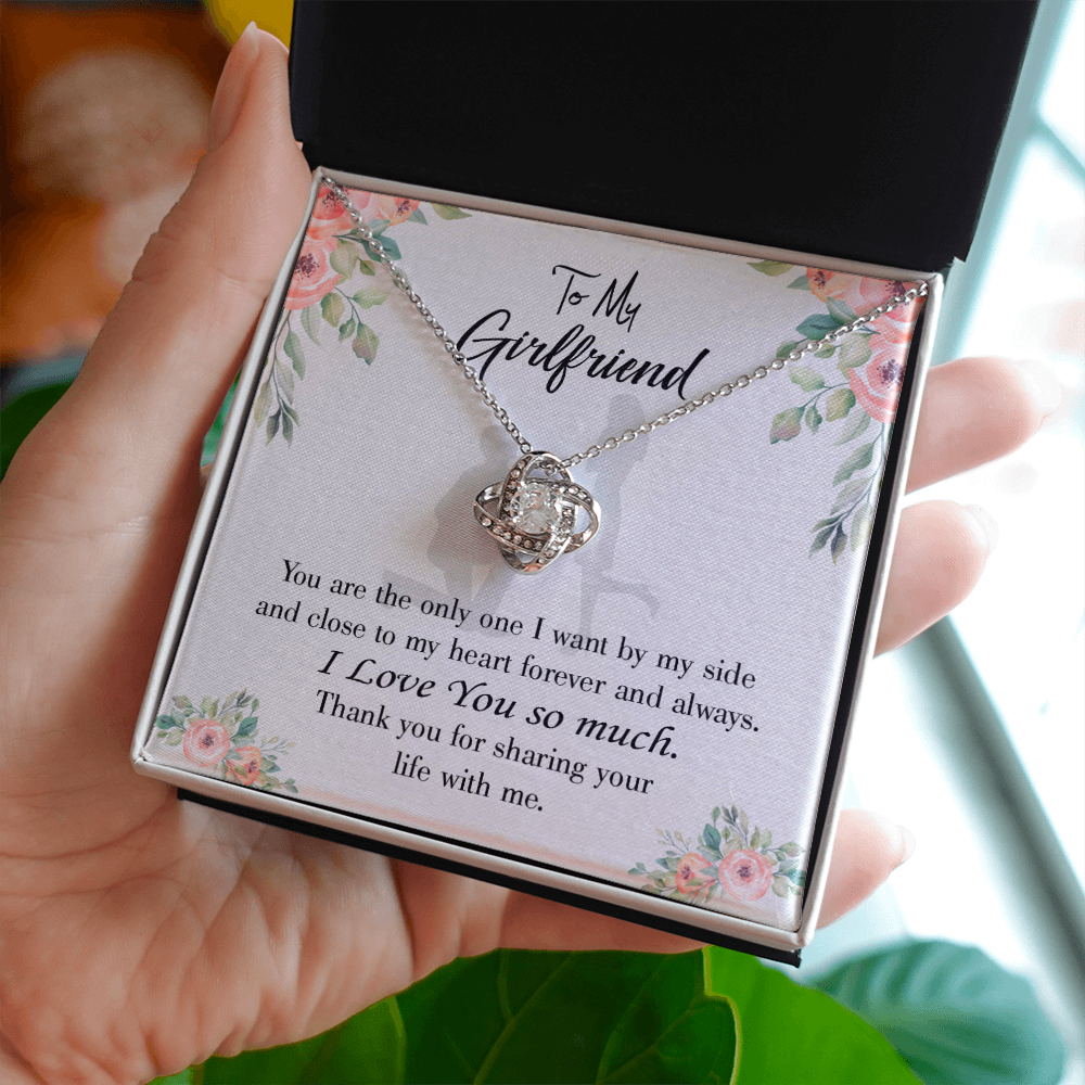 To My Girlfriend By My Side Infinity Knot Necklace Message Card-Express Your Love Gifts
