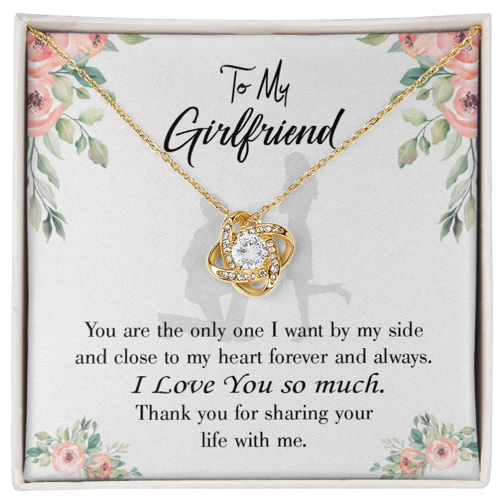 To My Girlfriend By My Side Infinity Knot Necklace Message Card-Express Your Love Gifts