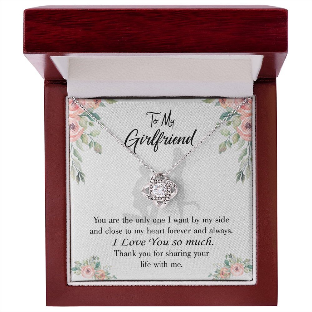 To My Girlfriend By My Side Infinity Knot Necklace Message Card-Express Your Love Gifts